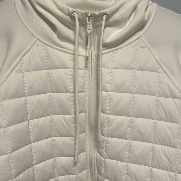 Old Navy Active Puffer Zipper Hoodie Sweatshirt Coat White Size XXL - Picture 2 of 7